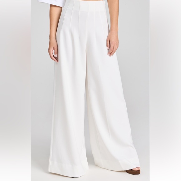 STAUD Caleb Pant in Ivory wide leg pant trousers- size 4 - Picture 4 of 17